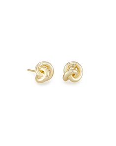 Beautiful and meaningful, knots have been used in jewelry design to represent love and unity since antiquity. The Presleigh Love Knot Stud Earrings in Gold feature our take on the technique in an understated set perfect your ear stack. Whether gifted to a loved one or chosen by you, these stud earrings are an everyday reminder of the strength of love in its many forms. We know you'll enjoy the subtle romance the Presleigh Stud Earrings bring to the everyday. Metal 14k Yellow Gold Over Brass Size Preppy Jewelry, Heavy Earrings, Knot Stud Earrings, Knot Studs, Jewelry Knots, Kendra Scott Earrings, Ear Stack, Knot Earrings, Jewelry Lookbook