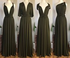 Forest Green Bridesmaid, Forest Green Bridesmaid Dresses, Multi Wrap Dress, Vestido Convertible, Wrap Dress Plus Size, Olive Green Bridesmaid Dresses, Burnt Orange Bridesmaid Dresses, Green Bridesmaid Dress, Infinity Dress Bridesmaid