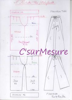 the front and back of a sewing pattern