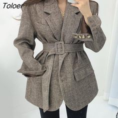 Shipping: Worldwide Express Shipping AvailableDelivery time: 7-15Days Fast ShippingReturns: Fast refund, 100% Money Back Guarantee.Brand Name: SIXTEEN STREETAge: 25-34Style: Office LadyClothing Length: RegularOrigin: Mainland ChinaCN: GuangdongMaterial: WoolMaterial: PolyesterDecoration: PocketsDecoration: BeltMaterial Composition: high qualityPattern Type: stripedRelease Date: FW2022Season: Autumn/WinterModel Number: wool jacket ladies fallCollar: Turn-down CollarClosure Type: Single BreastedSl Khaki Fall Office Blazer, Khaki Office Blazer For Fall, Fall Office Khaki Blazer, Gray Fall Blazer, Fall Khaki Blazer With Pockets, Winter Office Khaki Blazer, Trendy Long Sleeve Khaki Blazer, Boho Winter Coat, Coat For Woman