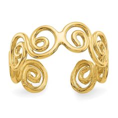 This Beautifully Designed Item Offers The Perfect Blend Of Style And Substance. Its Elegant Design Is Ideal For Enhancing Any Outfit, While Its Durable Construction Ensures Lasting Wear, Making It An Essential Addition To Your Wardrobe. Specifications: Material: Primary - Purity:14k Finish:Polished Band Width:5 Mm Feature:Solid Manufacturing Process:Casted Material: Primary:Gold Product Type:Jewelry Jewelry Type:Rings Sold By Unit:Each Texture:Patterned Material: Primary - Color:Yellow Ring Type Yellow Ring, Yellow Rings, Scroll Pattern, Bow Jewelry, Spiral Design, Toe Ring, Stylish Watches, Gold Polish, Fine Jewelry Gift