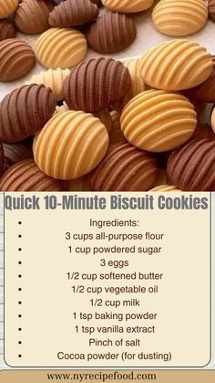 a poster with instructions for how to make mini biscuit cookies