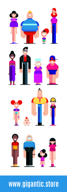 an image of people in different colors and sizes