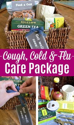 Cold Care Package, Care Packages For Sick Friends, Hospital Gift Baskets, Get Well Basket, Cute Things To Make