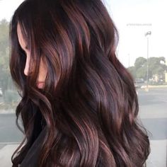 Dark Copper Balayage Brunette, Pelo Color Vino, Biomes Project, Red Balayage Hair, Hair Color Mahogany, Mahogany Hair, Winter Hair Colors, Work Hair