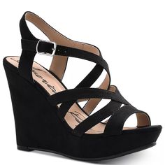 Nwt American Rag Arielle Womens Black Suede Wedge Ankle Strap Open Toe Sandal 9m American Rag's Arielle Wedges Take Stylish Looks Sky-High In A Crisscross Caged Silhouette And Towering Platform Heel. 4-1/2" Wedge Heel; 1" Platform Round-Toe Strappy Caged Platform Wedge Dress Sandals With Adjustable Buckle Closure Cushioned Insole For Added Comfort Manmade Upper; Manmade Lining; Rubber Sole Includes The Box Original Retail $60 Size: Us 9 Medium These Are A Combination Of Shelf Pulls / Customer Re Black Wedge Sandals With Heel Strap, Black Wedge Sandals For Formal Spring Occasions, Elegant Black Wedge Sandals Medium Width, Black Formal Wedge Sandals For Spring, Elegant Black Medium Width Wedge Sandals, Black Wedge Sandals For Evening, Black Wedge Sandals For Evening, Medium Width, Black Medium Width Wedge Sandals For Evening, Elegant Medium Width Platform Wedge Sandals