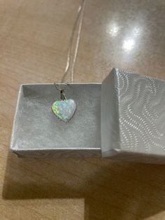 "* 10mm White opal heart necklace *Sterling Silver * Lab created opal *Free Shipping *Jewelry ship in Gift box *Necklace length: 16\", 18\" or 20\" *Lovely necklace with a pendant on a sterling silver chain with spring ring closure, this necklace is so pretty . A must for any occasion . Thank You For Looking ,And Check Out More Items In My Etsy Shop For More Great Deals, Also We Add More Jewelry To Etsy Shop Regularly" Opal Heart Necklace, Silver Lab, Box Necklace, Jewelry Heart, Necklace White, Necklace Box, Lovely Necklace, Valentine Gift, Sterling Silver Heart