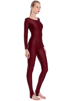 85% Nylon , 15% Spandex Long-sleeved, One-piece Dance unitard with stirrups, and scoop front and back. 4-way stretch fabric, quickly drying. soft, breathable. Great for yoga, dance, running, jogging, workout, fitness, sport, gym, and clubwear. It is also useful to wear under clothing, and unisex design both for men and women. Our model wears size M, Height 5.74 Ft BWH (35.4in, 26.8in. 34.6in.) Jogging Workout, Dance Unitard, Yoga Dance, Fitness Sport, Stirrups, Sport Gym, 4 Way Stretch Fabric, Workout Fitness, Unisex Design