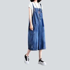 Make a statement this season with our 2023 Summer Collection the knee-length slouchy denim romper. Perfectly combining street style with vintage-inspired details. this must-have romper features suspenders. buttons closure and is crafted from premium denim for ultimate comfort and durability.Distinctive Features: Knee-Length Design: Designed to hit just below the knee. this romper offers a modern. street mode that is perfect for any occasion. Baggy Fit: Its slouchy fit gives it an effortless. com Casual Cotton Denim Jumpsuit With Buttons, Relaxed Fit Overalls For A Day Out, Trendy Jumpsuits And Rompers With Suspenders For Spring, Spring Overall Jumpsuits And Rompers With Buttons, Spring Overall Jumpsuit With Buttons, Casual Relaxed Fit Jumpsuits And Rompers With Buttons, Relaxed Fit Denim Jumpsuit Overall For Day Out, Relaxed Fit Denim Jumpsuit For Day Out, Spring Relaxed Fit Jumpsuits And Rompers With Buttons