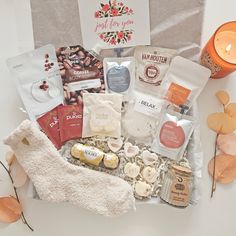 Embrace the changing season with self-love and care. Treat yourself or a loved one to the ultimate self-care experience with our Cosy relaxation wellbeing hamper.  INCLUDED IN EACH BOX: - Cosy socks - Face mask sheet  - Eco Spa treatment Body lotion - Eco Spa treatment Hair Conditioner - Coffee scrub - 100 gr Luxury bath salts pouch - Handmade Caramel mini bath bomb hearts - Luxury handpoured pumkin wax melts, Spiced Pumpkin - Soy wax candle in Glass Jar - Luxury Hot chocolate sachet - 2 organic Face Mask Sheet, Self Care Package, Gift Box For Her, Cosy Socks, Pamper Hamper, Vanilla Chai, November Birthday, Spa Gift Box, Mask Sheet