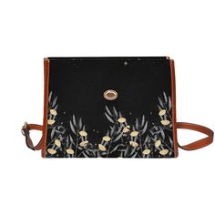 Olive Tree Moon Phase Butterfly Witchy Canvas Satchel Bag Type: Waterproof Canvas, 10.63"(L) x 4.13"(W) x 7.87"(H), Brown PU Strap 18.94 Oz. Made from high-grade waterproof canvas, durable, water-resistant. Can be used as a nice laptop iPad storage bag, business briefcase, college school bag, leisure travel tote bag, crossbody messenger bag, card wallet case, etc. Two interior pockets for small items one zipper pocket. Removable and adjustable shoulder strap. The shoulder strap of the bag are br Black Rectangular Canvas Shoulder Bag, Black Canvas Rectangular Satchel, Black Square Canvas Shoulder Bag, Travel Canvas Satchel With Mobile Phone Bag, Square Canvas Shoulder Bag For Gift, Square Canvas Shoulder Bag Perfect For Gifts, Square Canvas Shoulder Bag Gift, Black Rectangular Portable Canvas Bag, Rectangular Black Canvas Gift Bag