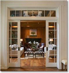 an open door leading to a living room