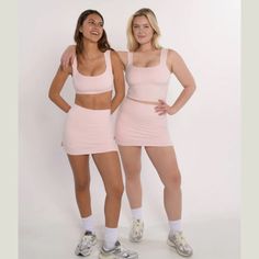 Form Brand New Never Worn Soft Pink Tennis Skirt / Pickleball Skirt + Tank Sports Bra With Built In Sports Bra And Removable Padding. Skirt Has Built In Biker Shorts Underneath - Material Feels Amazing. Size Small True To Size - Selling For $90 Obo Pink Athleisure Tennis Dress For Summer, Fitted Mini Skirt For Spring Workout, Sporty Sleeveless Pink Tennis Dress, Pink Sleeveless Sporty Tennis Dress, Casual Pink Tennis Dress, Fitted Pink Tennis Skirt For Gym, Pink Tennis Skirt For Summer Gym, Sporty Gym Skirt For Summer, Fitted Skirt For Gym In Spring