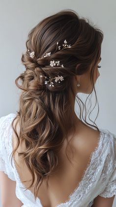 💖💫 Professional Bridesmaid Hair Updo wedding hairstyles half up half down bangs Secret | Pinter... Half Up Half Down Hair Wedding, Wedding Hair Half Up Half Down, Half Up Half Down Bangs, Half Up Half Down Bridesmaid Hair, Bridal Half Up Half Down Hair, Hair Updo Wedding, Medium Length With Bangs, Updo Wedding Hairstyles, Half Up Half Down Wedding Hair