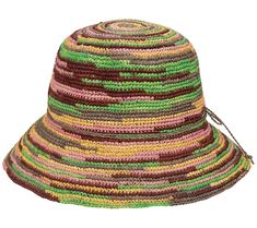 Look great and stay protected from the sun with this packable crochet raffia bucket hat. This stylish accessory is perfect for any summer vacation, featuring a multicolored design with raffia cording and bow detail. From San Diego Hat Co. Raffia Bucket Hat, Fitness Jewelry, Kim Gravel, Adaptive Clothing, San Diego Hat, Miz Mooz, Cuddl Duds, Susan Graver, American Leather