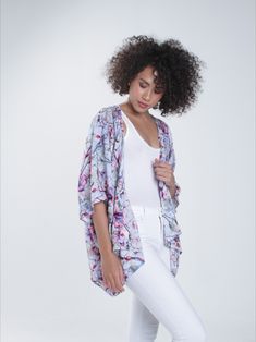 Details Colorful flower kimono, an open front with sleeves and drooping shoulders. - This kimono is a hand-made piece, limited edition. #kimono #coverup #kimonocardigan #womenclothing #clothing #lagut #onlineshop #robe #Bridesmaid #etsy Floral Print Open Front Outerwear For Beach, Vacation Floral Print Open Front Outerwear, Floral Print Open Front Outerwear For Vacation, Multicolor Wrap Outerwear For Spring, Open Front Floral Print Outerwear For Vacation, Multicolor Wrap Spring Outerwear, Spring Multicolor Wrap Outerwear, Vacation Open Front Floral Outerwear, Beach Outerwear With Floral Print And Kimono Sleeves