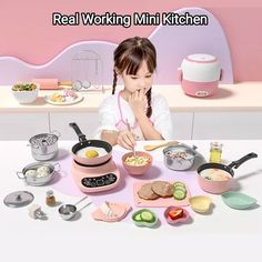 This Mini Real Kitchen set and Stove is perfect for your to teach your kids to cook real mini food. ( Food Grade) THIS not just Miniature Kitchen this is a real functioning Tiny kitchen where you Can Cook or bake Tiny food include everything on the picture perfect for Your real Tiny cooking show. Kids can Cook Real Mini Food in this beautiful mini kitchen.  (Include all the items in the photo according to the style you choose)  Size :  Stove : 16 cm × 13 × 6 cm  Cooking pan : 24x12x3 cm Mini Cooking Set, Mini Kitchen Appliances, Mini Kitchen Set, Business Ideas For Women Startups, Pink Bedroom Design, Tiny Cooking, Mini Chef, Food For Kids, Kitchen Sets For Kids