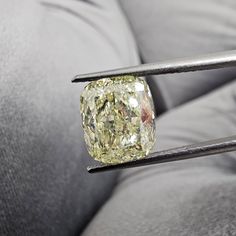 4.02 Carat Fancy Light Yellow Elongated Cushion Cut Diamond VS21 Clarity GIA Certified Diamond Excellent + Very Good cutting No Fluorescence Light Yellow Diamond, Yellow Cushion, Elongated Cushion Cut, Fancy Light, Elongated Cushion, Yellow Engagement Rings, Fancy Lights, Gold Cushions, Fancy Yellow Diamond