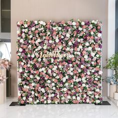 a floral backdrop with the word happy on it