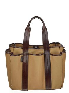 100% Cotton Formal Brown Canvas Bag, Formal Tote Bag With Leather Trim, Classic Canvas Bag For Formal Occasions, Classic Formal Canvas Bags, Canvas Leather Tote, Zegna Shoes, White Tote, Tote Bag Purse, Brown Canvas