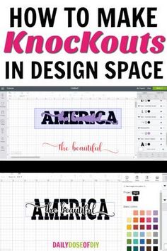 how to make knackouts in design space with the title overlaying it