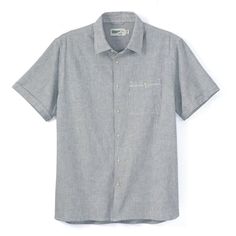 Supremely soft and reliably breathable Classic Gray Relaxed Fit Shirt, Casual Fitted Shirt With Camp Collar, Fitted Casual Shirt With Camp Collar, Classic Gray Top For Summer, Fitted Linen Short Sleeve Casual Shirt, Striped Short Sleeve Shirt, Short Sleeve Shirts, Organic Linens, Striped Shorts