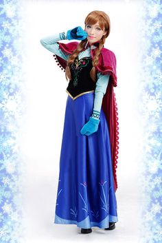 a woman dressed in a frozen princess costume