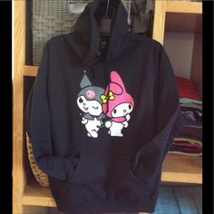 My Melody Hoodie Brand New Size Medium Cute Black Sweatshirt For Winter, Cute Black Winter Sweatshirt, Cute Black Long Sleeve Hoodie, Cute Black Hooded Top, Cute Black Hooded Sweatshirt, Cute Black Hoodie For Winter, Cute Black Winter Hoodie, Cute Black Hoodie With Graphic Print, My Melody Hoodie