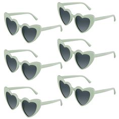 PRICES MAY VARY. Package includes: You will get 6 pieces of green heart sunglasses, sufficient quantity to meet your different needs, we also have more colors and quantities for you to choose, you can use it as a Christmas gift, Valentine's Day gift or party gift Give it to friends, lovers, etc Material: These green heart shaped sunglasses are made of PC lenses and PC frames, which are lightweight and not easy to break. UV400 eye protection effectively filters and blocks glare, protecting your e Heart Shape Sunglasses, Bride Sunglasses, Bachelorette Sunglasses, Heart Shaped Glasses, Heart Glasses, Shaped Sunglasses, Heart Shaped Sunglasses, Green Heart, Heart Sunglasses