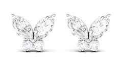 Product Details These charming butterfly stud earrings feature marquise and round cut real diamonds, expertly crafted in a minimalist design and set in high-quality gold. The unique combination of marquise and round cut diamonds creates a stunning visual effect, while the simplicity of the design adds an element of elegance and sophistication. The diamonds are of the highest quality, ensuring maximum sparkle and brilliance. The butterfly design makes these earrings a whimsical and playful additi Formal White Marquise Cut Diamond Earrings, White Marquise Cut Diamond Accent Earrings, White Marquise Cut Diamond Earrings With Accents, White Marquise Cut Earrings With Diamond Accents, White Marquise Cut Diamond Earrings Fine Jewelry, Gift White Marquise Cut Diamond Earrings, White Marquise Cut Diamond Earrings For Gift, Modern White Marquise Jewelry, Minimal Butterfly