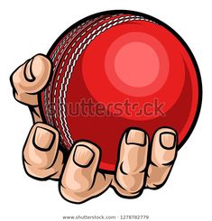 a hand holding a red cricket ball