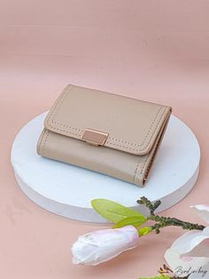 BirdinBag - Litchi Embossed Trifold Womens Wallet with ID Window and Pocket Versatile Beige Rectangular Wallet, Beige Rectangular Trifold Wallet With Card Slots, Beige Trifold Wallet With Card Slots For Daily Use, Beige Bifold Bag For Daily Use, Womens Wallet, Diy Supplies, Small Wallet, Emboss, Wallets For Women