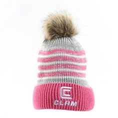 The CLAM Pink Pom Beanie Hat has been one of the most popular items the past few years for its cool look, superior warmth and selection of colors. Now available in additional designs and colors for everyone to have a new favorite hat to wear this winter! This winter beanie is made with 100% acrylic yarn for durability, and the super soft long nap fleece inner lining keeps you warm. The embroidered logo on the pom beanie also adds a unique touch. Made with 100% acrylic yarn for durability Super s Pink Outdoor Beanie Cap, Pink Outdoor Beanie Hat, Pink Hats For Cold Weather In Winter, Pink Hats For Cold Weather And Winter, Pink Winter Hat For Cold Weather, Pink Beanie For Outdoor, Fishing Gloves, Cool Look, Tractor Supply