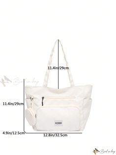 Bird in Bag - Women's Waterproof Nylon Tote Bag Set Large Capacity White Nylon Bags, Nylon Diaper Bag With Pockets For Daily Use, Casual Nylon Diaper Bag With Large Capacity, Large Capacity Nylon Diaper Bag, Casual Large Capacity Diaper Bag For Outdoor, Casual Large Capacity Nylon Diaper Bag, Casual Nylon Diaper Bag For Daily Use, Everyday Waterproof Beige Bag, White Waterproof Bags For Daily Use