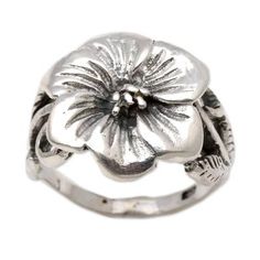 Elegant Silver Diamond Flower Ring, Elegant Adjustable Sterling Silver Flower Ring, Unique Silver Flower Shaped Ring, Silver Flower Rings With Adjustable Fit, Silver Flower Shaped Fine Jewelry Ring, Adjustable Silver Flower Ring Nature-inspired, Adjustable Silver Flower Ring, Elegant Adjustable Silver Flower Ring, Fine Jewelry Sterling Silver Flower Ring