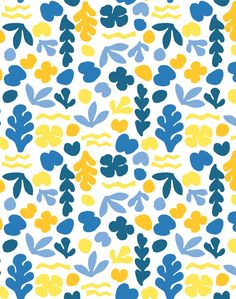 blue and yellow leaves are on a white background, while the image is in full color