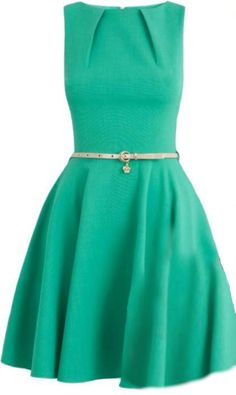 Vestido corto, con cuello alto. Cocktail Outfits, Vestidos Vintage, Graduation Outfit, Work Attire, Dress And Heels, Cute Fashion, Green Dress, Cute Dresses