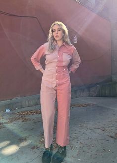 Exclusive limited edition Rue Saint Paul x Verity & Daughters Suze jumpsuit.  Color block pink boiler suit  100% cotton Contrast colors at under collar and sleeve cuff Front button closure SIZE NOTES XS fits size 2-4, S fits size 4-6, M fits size 6-8, L fits size 10-12, XL: 14-16 SUSTAINABLY MADE From Verity & Luxury Pink Summer Suit, Boilersuit Women Uk, Uk Size 20, Pink Mens Overalls, Purple Utility Jumpsuit, Size 12 Jumpsuit, Jumpsuit Size 16, All Pink Jumpsuit, Pink Velvet Overalls