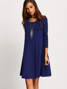 Fabric :Fabric is very stretchy Season :Fall Pattern Type :Plain Sleeve Length… Blue Long Sleeve Casual Dress, Long Dresses Casual, Long Sleeve Elegant Dresses, Long Sleeve Casual Dress, Women Long Sleeve Dress, Long Dress Casual, Dress For Short Women, Blue Long Sleeve, Girly Fashion