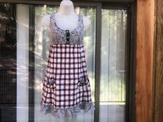 "Free People. Size not labeled - estimated medium to large.  Condition -  good. Measurements taken across front laid flat - some light stretch 20\" armpit to armpit 16\" across waist 23\" across hip 34\" length" Sleeveless Gingham Plaid Fitted Dress, Sleeveless Plaid Tank Top For Summer, Sleeveless Plaid Dress For Spring, Plaid Sleeveless Tank Top For Spring, Sleeveless Plaid Dress For Fall, Fitted Sleeveless Plaid Casual Dress, Casual Fitted Sleeveless Plaid Dress, Fitted Cotton Plaid Summer Dress, Fitted Cotton Plaid Dress Casual Style