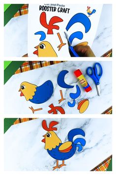 Are you looking for a fun and easy way to teach the letter R? Why not use our free printable farm animal rooster template and make this rooster craft today! You can glue the rooster template to a paper plate or use the cute rooster template in your next felt project. Kids of all ages will love making this diy rooster art project including preschool, toddler, and kindergarten classes! Rooster Template, Rooster Craft, Letter C Crafts, Chicken Craft, Orange Craft