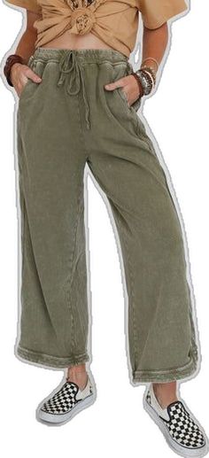 Casual Wide Leg Soft-washed Bottoms, Casual Soft-washed Wide Leg Pants, Soft-washed Pants For Spring Loungewear, Trendy Soft-washed Cotton Pants, Casual Stretch Washed Pants, Trendy Acid Wash Soft-washed Bottoms, Soft-washed Wide Leg Loungewear Pants, Acid Wash Relaxed Fit Pants For Fall, Fall Acid Wash Relaxed Fit Pants