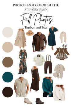 Unexpected fall color combination with teal, brown, and cream. Blue Green Grey Family Photo, Teal Fall Photoshoot, Earth Tone Color Palette Photoshoot, Family Photos Teal Color Schemes, Large Family Fall Photoshoot Outfits, Blue And Brown Fall Family Photos, Fall Extended Family Pictures Color Scheme, Fall Wedding Photographer Outfit, Family Fall Photo Color Scheme