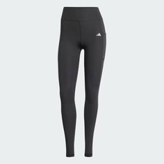 adidas Women's Training Optime Full-Length Leggings - Black adidas US Adidas Logo Leggings For Jogging, Adidas Logo Stretch Leggings For Athleisure, Stretch Athleisure Leggings With Adidas Logo, Adidas Stretch Leggings For Jogging, Stretch Adidas Logo Leggings For Jogging, Adidas Sportswear Leggings For Jogging, Adidas Stretch Workout Bottoms, Adidas Stretch Bottoms For Gym, Stretch Adidas Bottoms For Gym