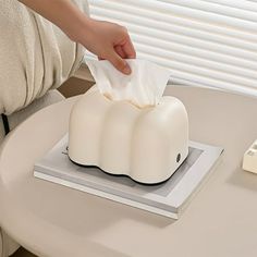 Tissue Box Fashion Tissue Dispenser Holder Napkin Box Cute Shape Facial Tissue Organizer Tissue Storage Case For Living Room Bedroom Bathroom Countertop Feature:  Material: Plastic  Color:White  Product Net Weight: 180G/0.39 Lb  Product Gross Weight:180G/0.39 Lb  Product Size:18.7X14X11.4Cm/7.36X5.51X4.48 In  Packing Size:18.7X14X11.4Cm/7.36X5.51X4.48 In Description:  Ideal Size: Tissue Box Lid, Fits Most Standard Size Tissue Boxes, Measures 7.36"L X 5.51"W X 4.48"H, Classic Color To Match A Var Bubble Tissue Holder, Tissue Box Covers Michaels Stores, Bathroom Countertop Storage, Kawaii Tissue Box Cover, Marble Tissue Box Cover, Elegant Tissue Box Cover, Bathroom Countertop, Tissue Box Holder, Cloud Shapes