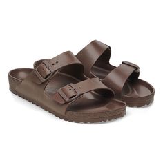 Arizona Essentials EVA Roast | BIRKENSTOCK Slip-resistant Outdoor Sandals For Spring, Slip-resistant Slides For Summer Outdoor Activities, Brown Slip-resistant Open Toe Sandals, Open Toe Slides For Outdoor, Solid Color Open Toe Slides For Outdoor, Adjustable Outdoor Footbed Sandals With Textured Footbed, Lightweight Waterproof Sandals For Beach, Lightweight Waterproof Sandals For Summer, Lightweight Waterproof Beach Sandals