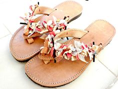 Greek leather sandals Summer beaded sandals  Sea by dadahandmade, €33.00 Leather Flip Flops For Beach, Leather Flip Flops For Beach Season, Leather Flip Flops For The Beach, Round Toe Barefoot Sandals For Beach In Summer, Summer Beach Barefoot Sandals With Round Toe, Beach Toe Ring Sandals With Round Toe, Summer Beach Leather Toe Ring Sandals, Leather Summer Toe Ring Sandals For Beach, Summer Leather Toe Ring Sandals For Beach