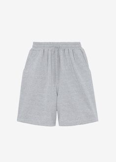 Sporty Shorts With Ribbed Waistband For Everyday, Casual Gray Drawstring Shorts, Cotton Drawstring Athletic Shorts For Loungewear, Cotton Athletic Shorts With Drawstring For Loungewear, Gray Relaxed Fit Athletic Shorts, Comfortable Gray Athletic Shorts With Relaxed Fit, Casual Short Sweatpants With Built-in Shorts, Sporty Gray Cotton Shorts, Gray Cotton Athletic Shorts For Loungewear