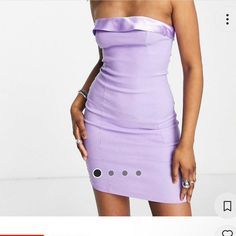 Out Of Stock Missyempire Bandeau Mini Dress With Contrast Satin Trim In Lilac From Asos #Minidress #Lilac #Bandeau Us 4 Lavender Strapless Fitted Mini Dress, Lavender Fitted Strapless Mini Dress, Fitted Strapless Lavender Mini Dress, Fitted Lavender Strapless Mini Dress, Lavender Strapless Mini Dress For Party, Fitted Strapless Lavender Dress, Bandeau Mini Dress, Outfit Design, Asos Dress