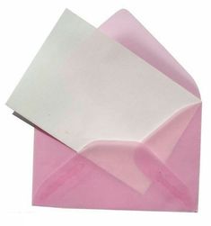 pink and white envelopes are folded on top of each other